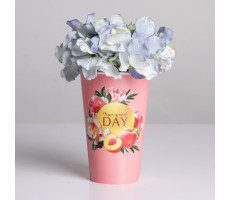 Стаканчик для цветов "Have a nice day"  11*9 см 6шт/уп.