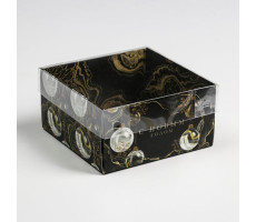 Коробка для кондитерских изделий с PVC крышкой Gold, 12 х 6 х 11,5 см